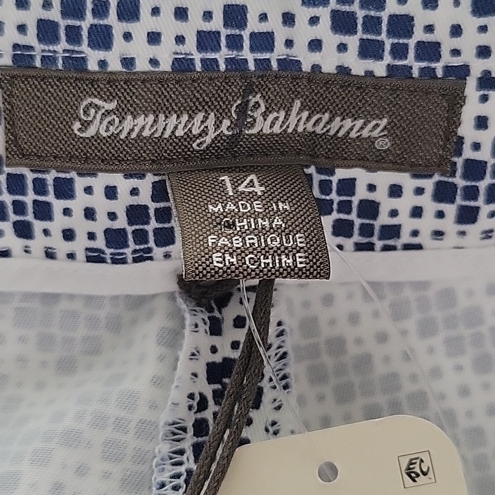 NWT Tommy Bahama Greek Cay Boardwalk Short Blue White Size 14 - Picture 5 of 7